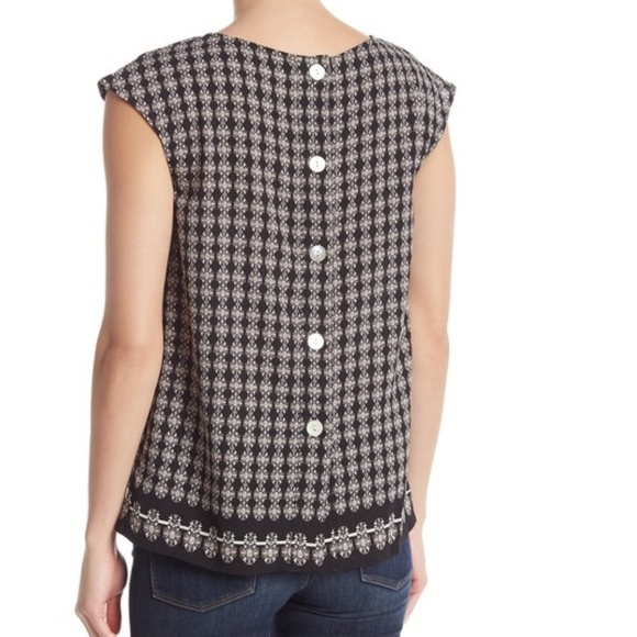 Max Studio Tops - Max Studio Button Back Patterned Blouse Top Small